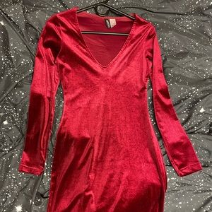 Burgundy Velvet H&M Mini Dress